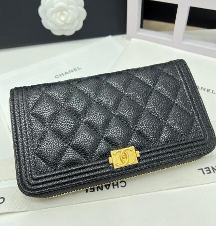 小香80286 黑色球紋leboy金扣拉鍊長夾