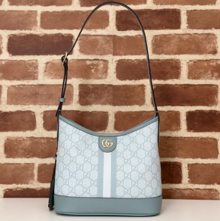Gucci 原單781402 灰藍色單肩包